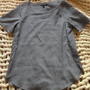 Banana Republic Black and White Striped Fitted Blouse Size S